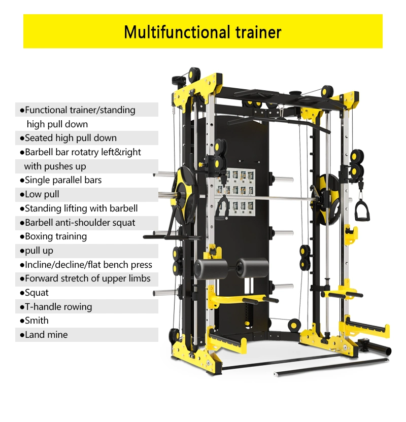 Multi Counted Smith Machine Functional Trainer Sporting Multi Station Cable Gym Machine Indoor Exercise Home Gym Equipment Light Commercial Fitness Equipment