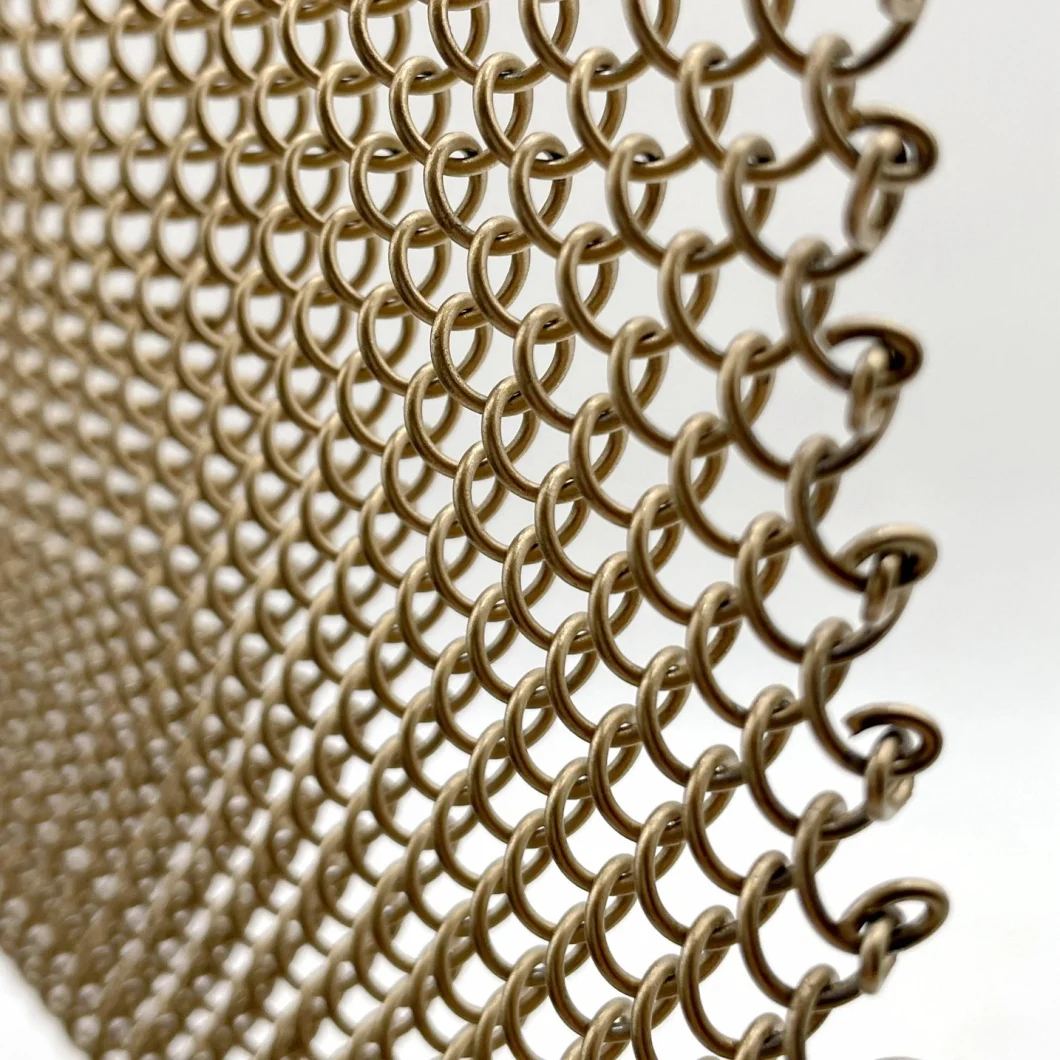 Decoration Coil Drapery Woven Wire Mesh Metal Curtain