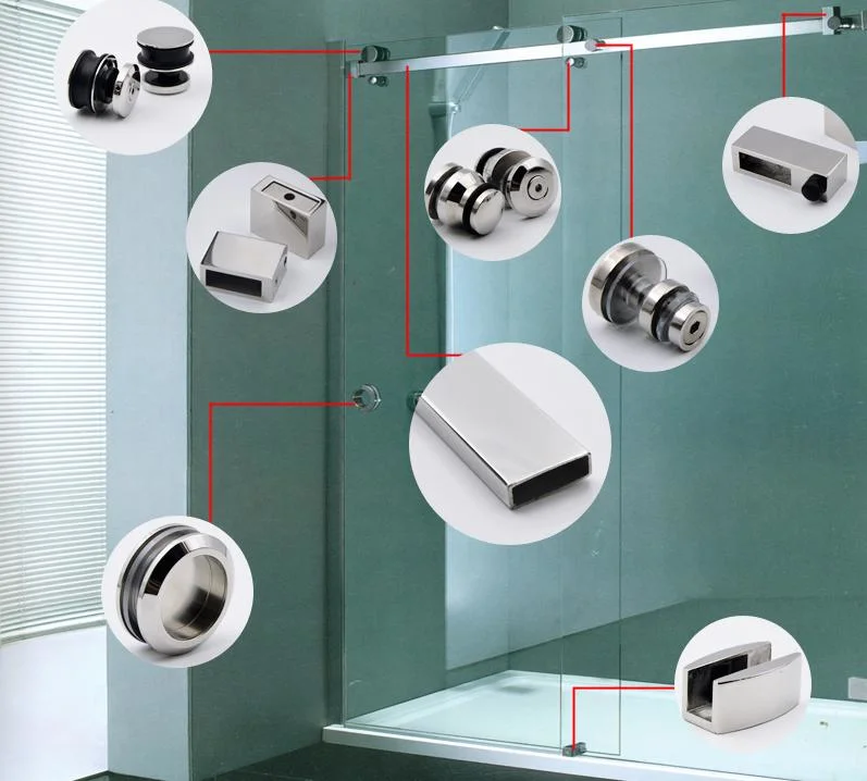 Stainless Steel Bathroom Fitting Shower Screen Roller Sliding Glass Door Hardware Accessories