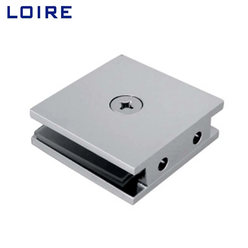 Loire Square Corner Shower Glass Clamps Wall Mount Brass Stainless Steel Glass Clips Connector Hardware for Bathroom