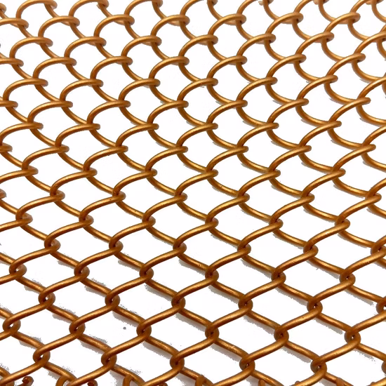 Tenda metallica in rete metallica tessuta con drappeggio a spirale decorativa