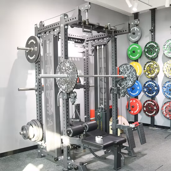 Attrezzatura per il fitness a casa, rastrelliera per squat per esercizi, include attacco Smith Pull, barra per trazioni multi-grip, attrezzatura per l'allenamento a botte